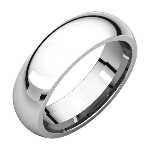 10k White Gold 6mm Comfort Fit Band, Size 13.5