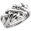 Ladies' Puzzle Ring in 14K White Gold ( Size 6 )