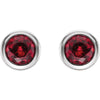 Sterling Silver Imitation Ruby Earrings