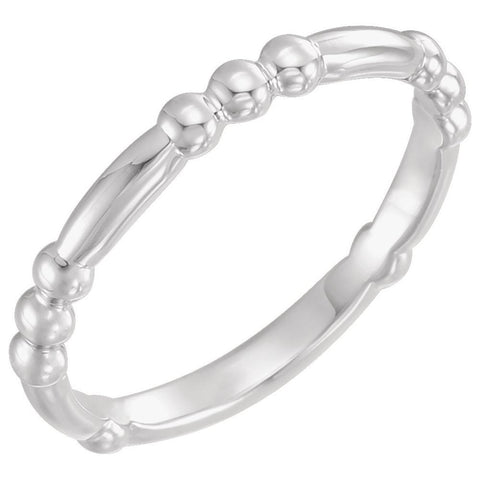 14k White Gold Stackable Ring, Size 7