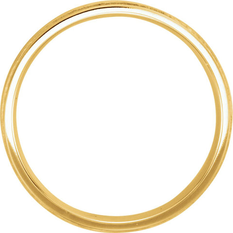 14k Yellow Gold 6mm Flat Edge Comfort Fit Milgrain Satin Finish Band Size 10