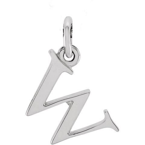 14k White Gold "w" Lowercase Initial Pendant