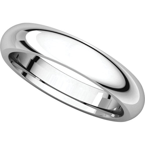 10k White Gold 4mm Comfort Fit Band, Size 9