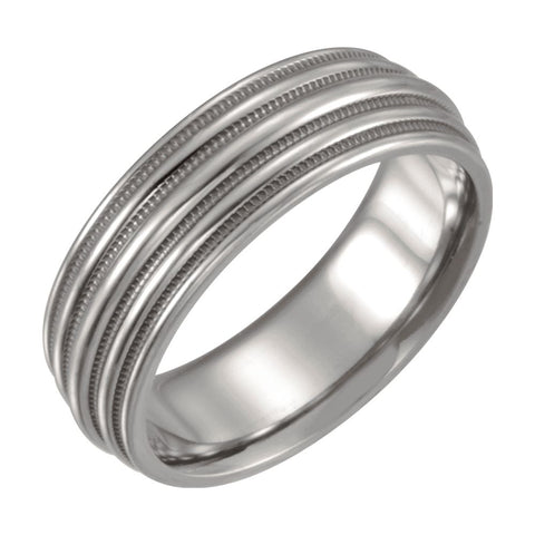 Titanium Grooved & Domed 6mm Band Size 9