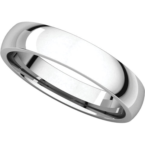 10k White Gold 4mm Light Comfort Fit Band, Size 14