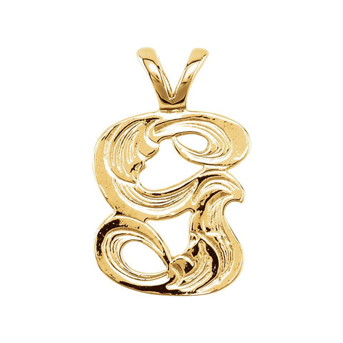 14k Yellow Gold "G" Medium Initial Pendant