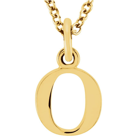 14k Yellow Gold "o" Lowercase Initial 16" Necklace