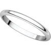 10k White Gold 2mm Half Round Band, Size 8.5