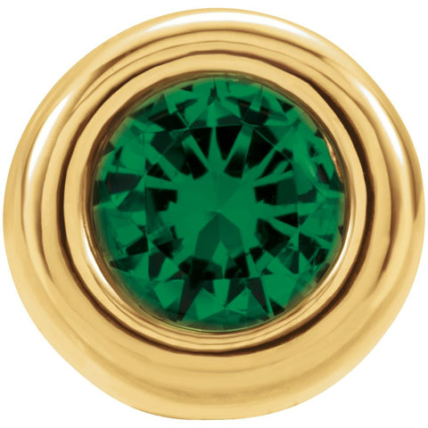 14k Yellow Gold Imitation Emerald "May" Birthstone Pendant Slide