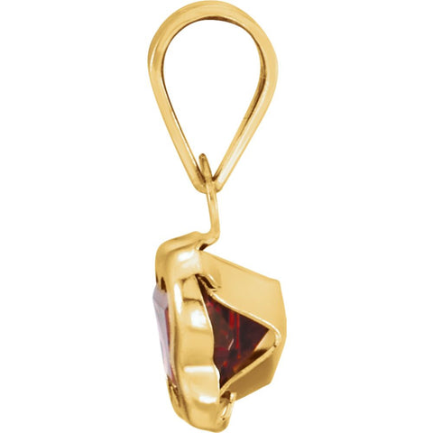 14k Yellow Gold January CZ Birthstone Pendant