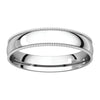 14k White Gold 4mm Light Comfort Fit Milgrain Band , Size 7.5