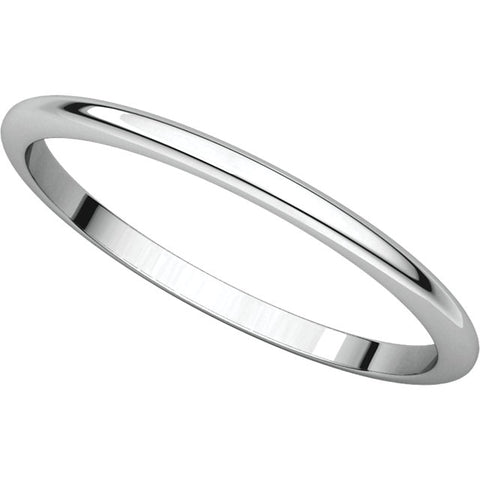 10k White Gold 1.5mm Half Round Band, Size 5