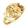 Initial Ring with Initial 'P' in 14k Yellow Gold ( Size 6 )