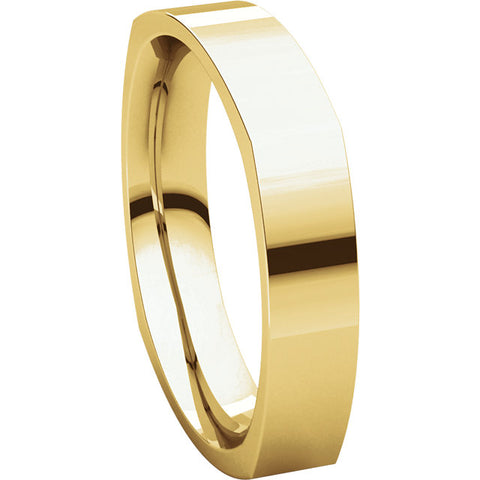 14k Yellow Gold 4mm Square Comfort Fit Band, Size 5