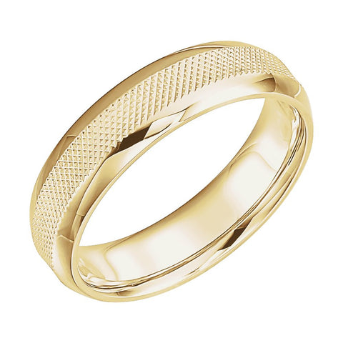 14k Yellow Gold 6mm Knurl Design Band Size 11