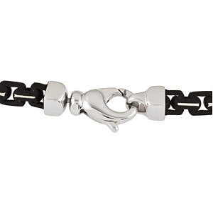 3.25mm Sterling Silver Black Lacquer Link Chain