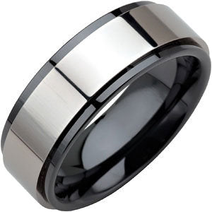 Ceramic Couture® & Tungsten Band, Size 11