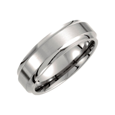 Titanium 7mm Ridged Band Size 8