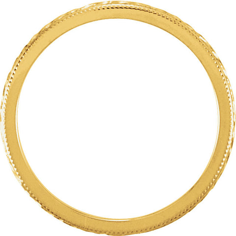 14k Yellow Gold 2mm Hand-Engraved Band Size 5