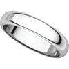 10k White Gold 4mm Half Round Band, Size 9