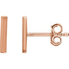 14k Rose Gold Vertical Bar Earrings