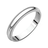 10k White Gold 3mm Milgrain Band, Size 8