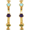 18K Yellow Gold Vermeil 30mm Multi-Gemstone Hoop Earrings