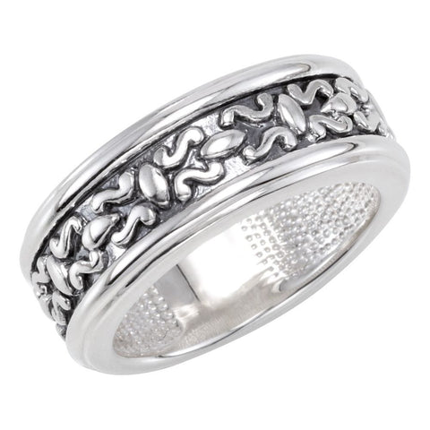 10k White Gold Band, Size 7