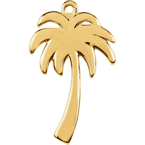 14k Yellow Gold Petite Palm Tree Dangle