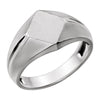 14k White Gold Men's Signet Ring, Size 10