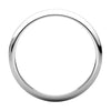 10k White Gold 2.5mm Half Round Tapered Band, Size 5.5