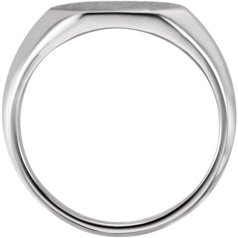 14k White Gold Signet Ring, Size 7