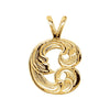 Medium Initial 'C' Pendant in 14k Yellow Gold