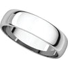 10k White Gold 5mm Half Round Light Band, Size 6