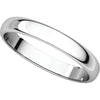 10k White Gold 3mm Half Round Light Band, Size 7