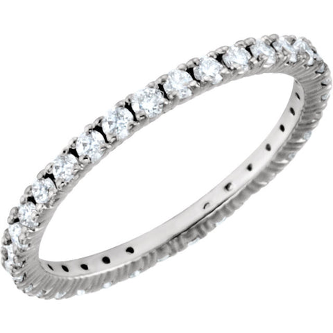 14k White Gold 5/8 CTW Diamond Eternity Band Size 7