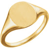 14k Yellow Gold 11x9mm Signet Ring, Size 7