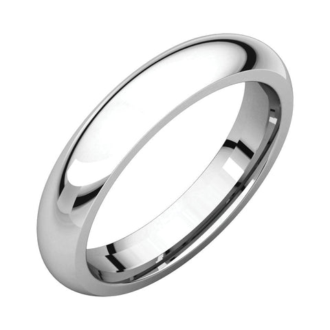 10k White Gold 4mm Comfort Fit Band, Size 7