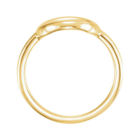 14k Yellow Gold Circle Ring , Size 7