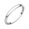 02.50 mm Half Round Tapered Band in 10K White Gold ( Size 5.5 )