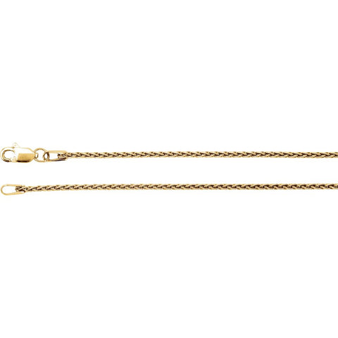 14k Yellow Gold 1.25mm Wheat 24" Chain