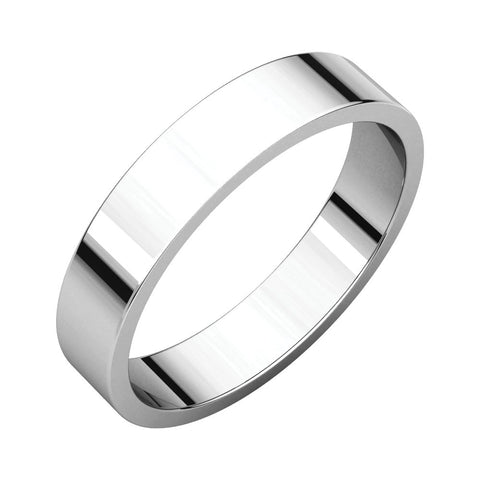 10k White Gold 4mm Flat Band, Size 6