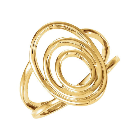 14k Yellow Gold Freeform Ring, Size 7