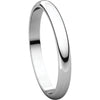 10k White Gold 2.5mm Half Round Band, Size 5.5