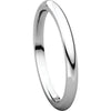 10k White Gold 2mm Comfort Fit Band, Size 7