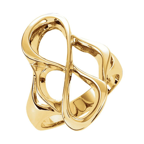 14k Yellow Gold Freeform Ring, Size 6