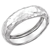 14k White Gold Hammered Ring, Size 7