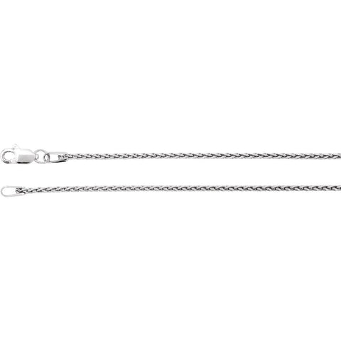 14k White Gold 1.25mm Wheat 20" Chain