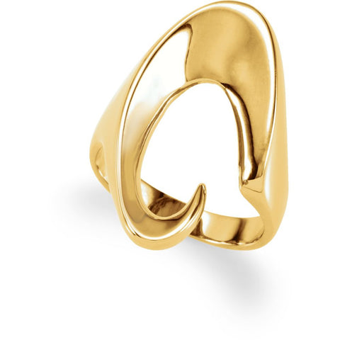 14k Yellow Gold Freeform Ring, Size 6