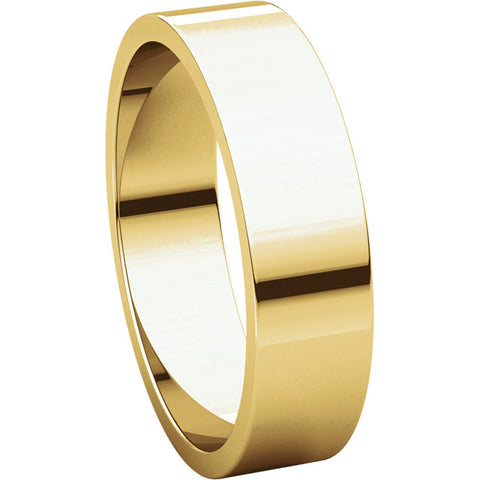 14k Yellow Gold 5mm Flat Band, Size 4